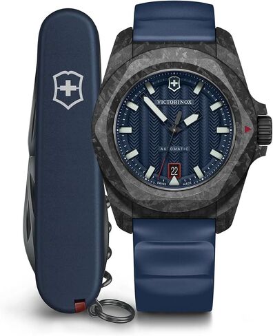 Victorinox I.N.O.X. Automatic Blue Dial Blue Rubber Strap Watch Set 41mm - 242022.1 in Saudi Arabia