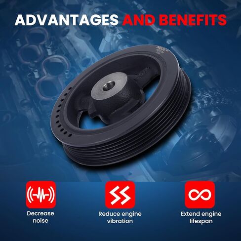 MOCA Engine Harmonic Balancer Fits 2002-2006 for Mini Cooper R50 L4 1.6L & 2005-2008 for Mini Cooper R52 L4 1.6L Engine Desg. W10B16A in Saudi Arabia