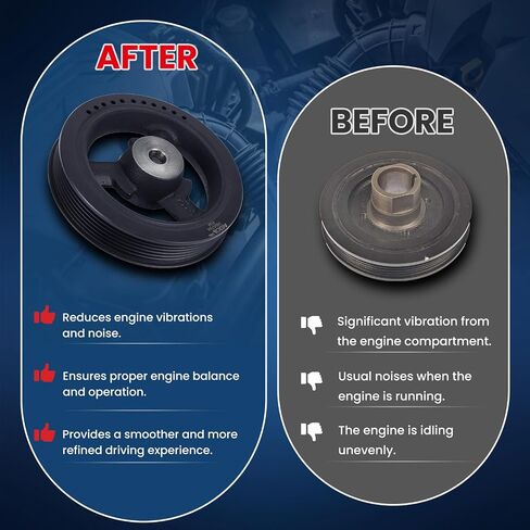 MOCA Engine Harmonic Balancer Fits 2002-2006 for Mini Cooper R50 L4 1.6L & 2005-2008 for Mini Cooper R52 L4 1.6L Engine Desg. W10B16A in Saudi Arabia