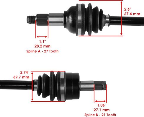 Caltric Front Left and Right Cv Joint Axle Bearing Compatible with Yamaha Grizzly 700 Yfm700 4X4 2007-2013 in Saudi Arabia