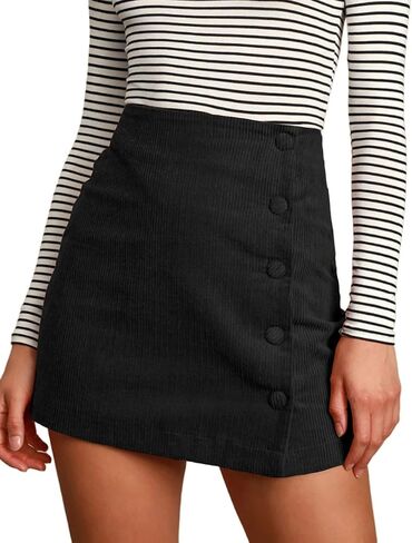 IDEALSANXUN Corduroy Skirt Women Fall Winter High Waisted Short Pencil Bodycon Vintage Cute Mini Skirts in Saudi Arabia