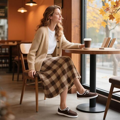 أحذية STQ سهلة الارتداء سهلة الارتداء للنساء بدون كعب للمشي بدون كعب لدعم قوس العظام مبطنة بالفرو من القماش أحذية قارب كاجوال للخريف غامض التهاب اللفافة الأخمصية أحذية رياضية للحمل in Kuwait