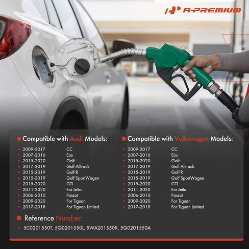 غطاء وقود بغطاء غاز ممتاز متوافق مع سيارة فولكس فاجن جيتا باسات جولف تيجوان CC Eos GTI، Golf Alltrack R SportWagen، Tiguan Limited & Audi A4 Q5 A5 allroad RS5 S4 S5 S8 SQ5، A4 A5 A8 Quattro in Kuwait