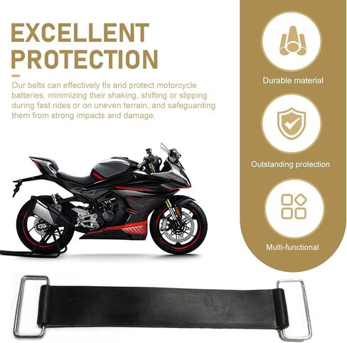2PCS Motorcycle Battery Straps, Rubber Band Battery Fixed Strap Replacement, Stretchable Battery Strap Holder Belt with Metal Buckles, Motorcycle Scooter Accessories in Saudi Arabia