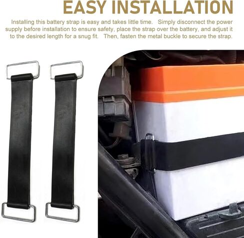 2PCS Motorcycle Battery Straps, Rubber Band Battery Fixed Strap Replacement, Stretchable Battery Strap Holder Belt with Metal Buckles, Motorcycle Scooter Accessories in Saudi Arabia