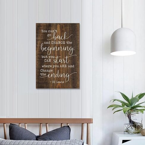 1PC You Can't Go Back And Change The Beginning Wall Art for Living Room & Bedroom, 30 * 45cm/12 * 18inches Unframed in Saudi Arabia
