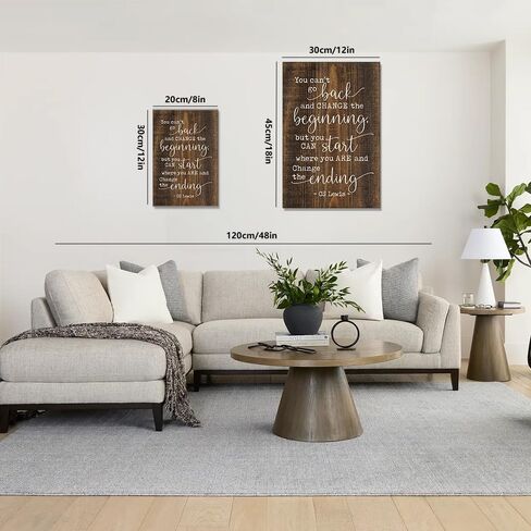1PC You Can't Go Back And Change The Beginning Wall Art for Living Room & Bedroom, 30 * 45cm/12 * 18inches Unframed in Saudi Arabia