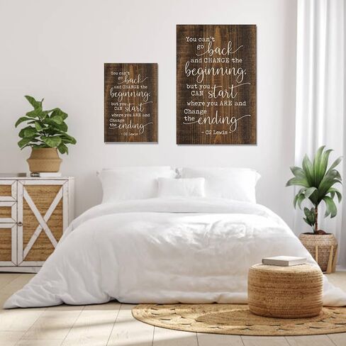 1PC You Can't Go Back And Change The Beginning Wall Art for Living Room & Bedroom, 30 * 45cm/12 * 18inches Unframed in Saudi Arabia