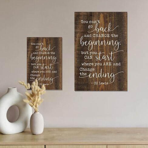 1PC You Can't Go Back And Change The Beginning Wall Art for Living Room & Bedroom, 30 * 45cm/12 * 18inches Unframed in Saudi Arabia