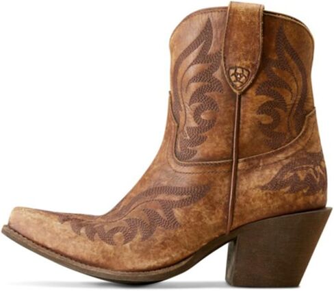 Ariat Womens Chandler مطرزة بمقدمة مدببة سحب على أحذية كاجوال بكعب متوسط ​​للكاحل 2-3 بوصة - أزرق in Kuwait