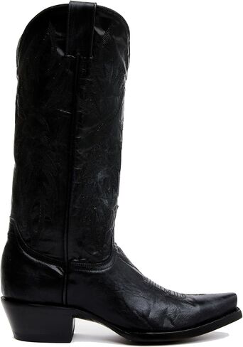 STALOV Cowboy Boots for Women Embroidered Chunky Heel Mid Calf Pointed Toe Pull On Western Fashion Cowgirl Boot in Kuwait