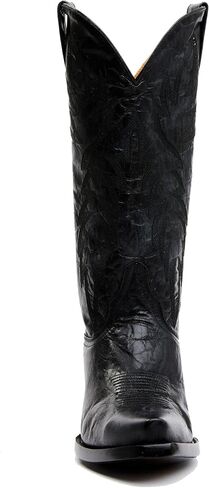 STALOV Cowboy Boots for Women Embroidered Chunky Heel Mid Calf Pointed Toe Pull On Western Fashion Cowgirl Boot in Kuwait