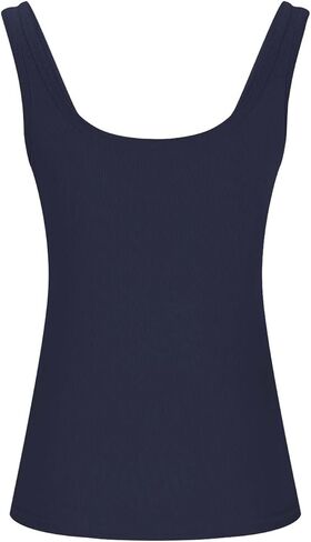 Womens Summer Tank Tops Spaghetti Strap Scoop Neck Ribbed Vest Slim Fitted Cami Sleeveless Layering Workout Shirts in Saudi Arabia