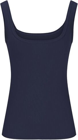 Womens Summer Tank Tops Spaghetti Strap Scoop Neck Ribbed Vest Slim Fitted Cami Sleeveless Layering Workout Shirts in Saudi Arabia