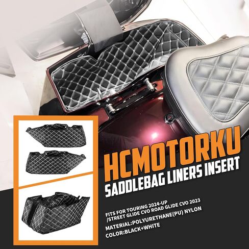 بطانات السرج للسجاد مناسبة لدراجة Harley Touring Street Glide FLHX Road Glide FLTRX Street Glide Ultra FLHXU CVO Road Glide ST FLTRXSTSE 2023-2025 (خياطة بيضاء) in Saudi Arabia