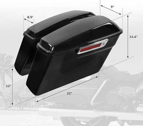 أكياس سرج SLMOTO حقائب سرج مع أقواس تحويل تناسب Softail Heritage Fatboy Deluxe Springer FLSTS EFI 1984-2017 حقائب سرج صلبة باللون الأسود اللامع in Saudi Arabia