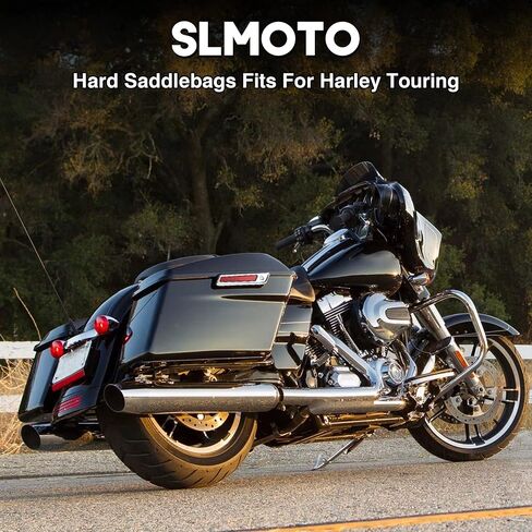 أكياس سرج SLMOTO حقائب سرج مع أقواس تحويل تناسب Softail Heritage Fatboy Deluxe Springer FLSTS EFI 1984-2017 حقائب سرج صلبة باللون الأسود اللامع in Saudi Arabia