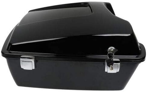 TCMT 10.7" Chopped Motorcycle Trunk Box Set Fits For Harley Touring 1997-2013 Road King Road Glide Street Glide Electra Glide(Chrome Latches) Pack Trunk in Saudi Arabia