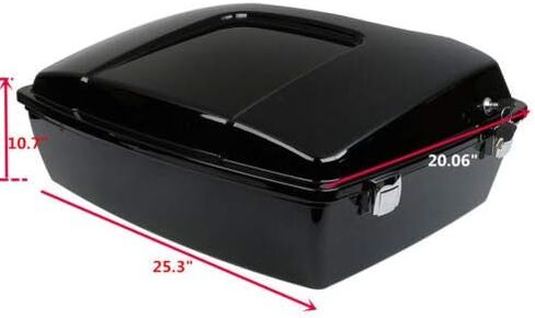 TCMT 10.7" Chopped Motorcycle Trunk Box Set Fits For Harley Touring 1997-2013 Road King Road Glide Street Glide Electra Glide(Chrome Latches) Pack Trunk in Saudi Arabia