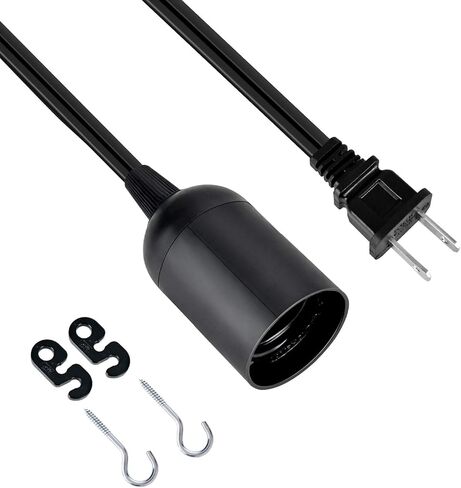 Simple Deluxe 20 Feet Extension Hanging Lantern Pendant Light Lamp Cord Cable E26 Socket (No Bulb Included), White in Kuwait