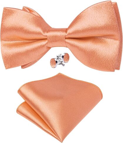 DiBanGu Mens Purple Satin Bowties Woven Ajustable Bow Tie Solid Color Pre Tie Bow Tie Handkerchief Set in Kuwait