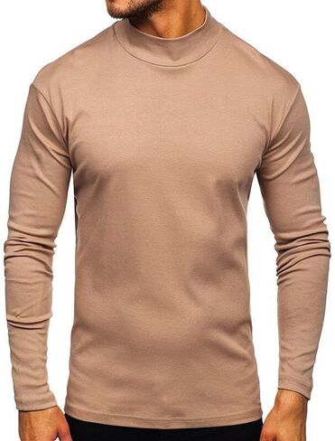 Mens Half Turtleneck Long Sleeve Thermal Stretchy Pullover Basic Lightweight Undershirt Slim Fit Sweaters in Saudi Arabia
