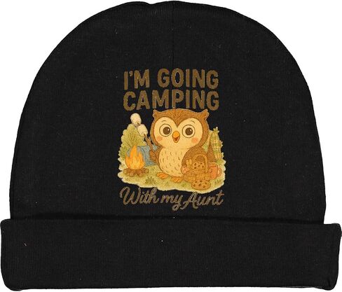 inktastic I'm Going Camping Owl Aunt Adventure Baby Beanie Hat in Saudi Arabia