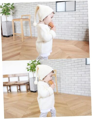 Christmas Knit Beanie Santa Hat for Warm Hat with Fluffy Pompom Cap for Boys and Soft and Comfortable for Holiday Fun in Saudi Arabia