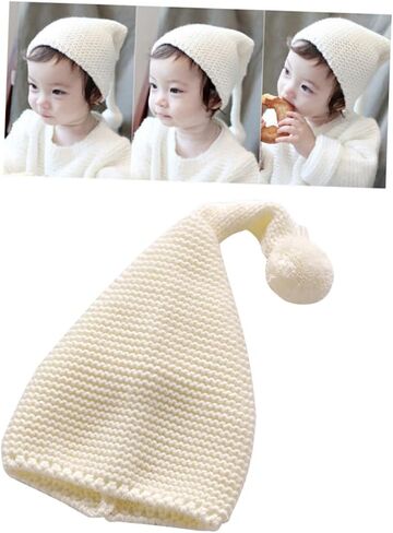 Christmas Knit Beanie Santa Hat for Warm Hat with Fluffy Pompom Cap for Boys and Soft and Comfortable for Holiday Fun in Saudi Arabia