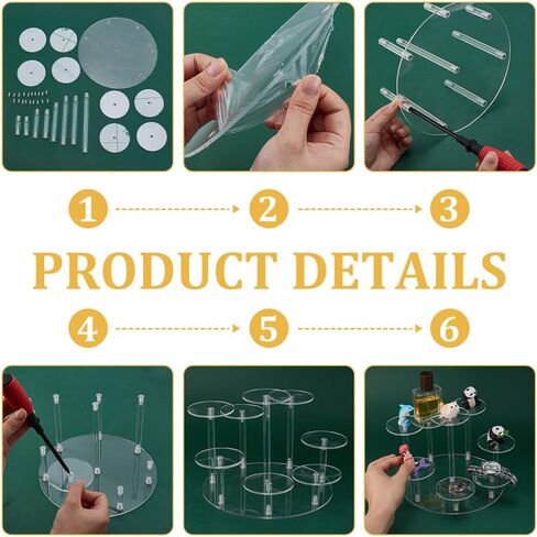 PH PandaHall Acrylic Riser Display Shelf 8-Tier Clear Risers Stand Multilevel Round Acrylic Stands Mini Figure Display Riser Stand Collectibles Organizer Holder for Cupcake Collectibles Christmas in Saudi Arabia