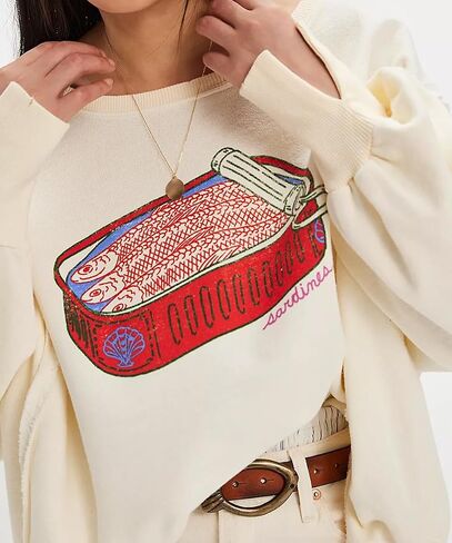 Oversized Graphic Sweatshirts Women Y2k Crewneck Vintage Long Sleeve Shirts Drop Shoulder Jacket Sweater in Kuwait