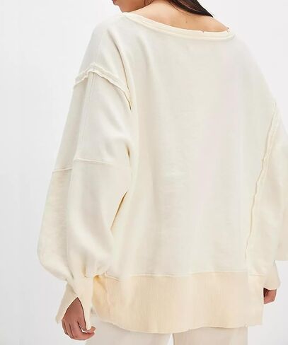 Oversized Graphic Sweatshirts Women Y2k Crewneck Vintage Long Sleeve Shirts Drop Shoulder Jacket Sweater in Kuwait