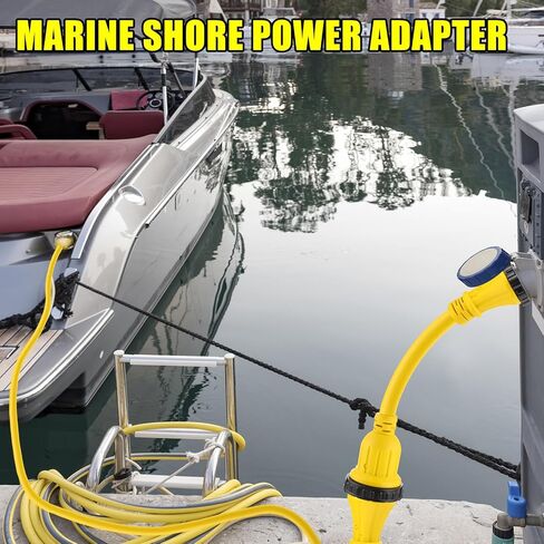 1.8FT Marine Shore Power Dogbone Adapter, Marine 50A SS2-50P to 30A L5-30R Female with Locking Ring, 50 Amp 125/250V to 30Amp L5-30R Marine Shore Power Pigtail Boat Adapter with Lock in Saudi Arabia