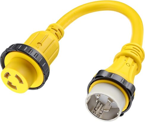 1.8FT Marine Shore Power Dogbone Adapter, Marine 50A SS2-50P to 30A L5-30R Female with Locking Ring, 50 Amp 125/250V to 30Amp L5-30R Marine Shore Power Pigtail Boat Adapter with Lock in Saudi Arabia