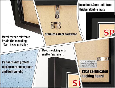 2 Pack Sports Magazine Frame Fits Measuring 8.5 x 11.25 or 8.25 x 11 Inch Magazine Display Frame with Installed Hangers and Double Black Core Matting Wall Hanging in Saudi Arabia