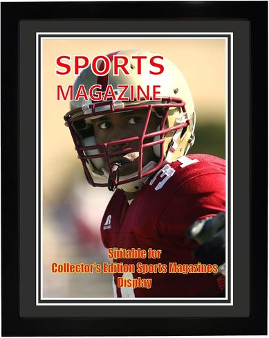 2 Pack Sports Magazine Frame Fits Measuring 8.5 x 11.25 or 8.25 x 11 Inch Magazine Display Frame with Installed Hangers and Double Black Core Matting Wall Hanging in Saudi Arabia