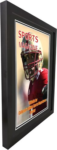 2 Pack Sports Magazine Frame Fits Measuring 8.5 x 11.25 or 8.25 x 11 Inch Magazine Display Frame with Installed Hangers and Double Black Core Matting Wall Hanging in Saudi Arabia