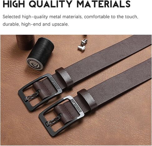 Men’s Leather Belt with Classic Buckle Fashion Waist Belts for Casual Wear Vintage Leathers Waists Belt in Saudi Arabia