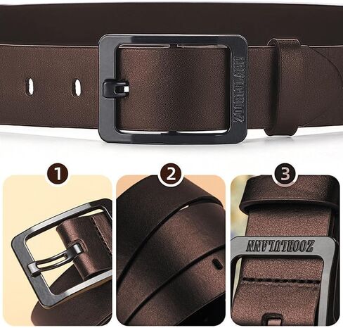 Men’s Leather Belt with Classic Buckle Fashion Waist Belts for Casual Wear Vintage Leathers Waists Belt in Saudi Arabia