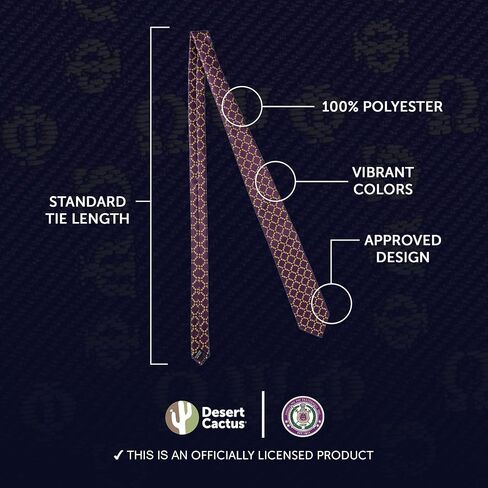 Desert Cactus Omega Psi Phi Tie Fraternity 100% بوليستر مع شعار مرخص رسميًا (النمط D) in Kuwait