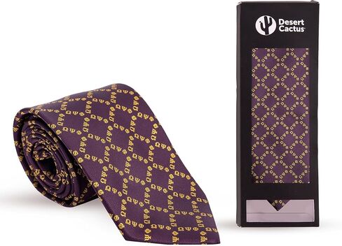 Desert Cactus Omega Psi Phi Tie Fraternity 100% بوليستر مع شعار مرخص رسميًا (النمط D) in Kuwait