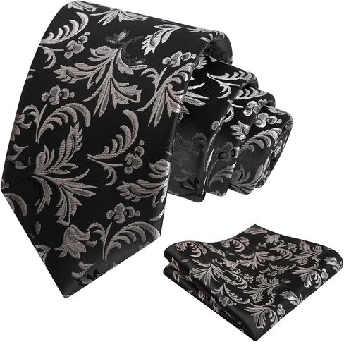 Alizeal Mens 3.15in Paisley Tie Set with Pocket Square Casual Floral Necktie Set in Saudi Arabia