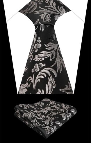 Alizeal Mens 3.15in Paisley Tie Set with Pocket Square Casual Floral Necktie Set in Saudi Arabia