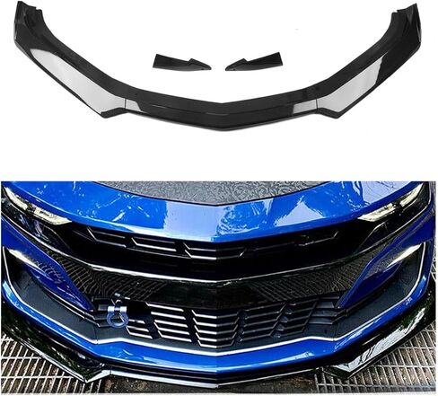 Car Front Spoiler Lip Splitter for Chevrolet Camaro 2016-2024 Glossy Black Carbon Fiber Look in Saudi Arabia