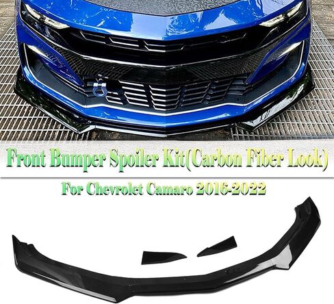 Car Front Spoiler Lip Splitter for Chevrolet Camaro 2016-2024 Glossy Black Carbon Fiber Look in Saudi Arabia