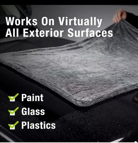 CleanPro Premium Car Drying Towel - 24"x36" - 1200 GSM Twisted Loop Microfiber - Super Absorbent, Scratch-Free, Lint-Free - Perfect for Cars, Trucks, Boats, Motorcycles, and More (Gray) in Saudi Arabia