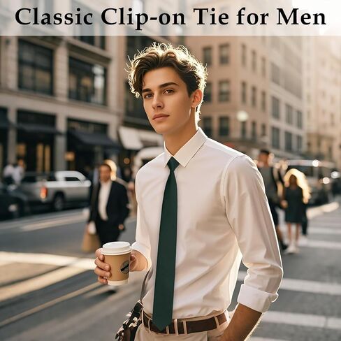 Clip on Ties for Men, Solid Color Mens Tie Classic Men's Neckties for Wedding Party Business Church Date in Saudi Arabia
