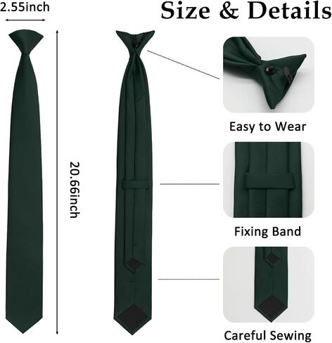 Clip on Ties for Men, Solid Color Mens Tie Classic Men's Neckties for Wedding Party Business Church Date in Saudi Arabia