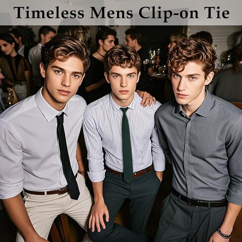 Clip on Ties for Men, Solid Color Mens Tie Classic Men's Neckties for Wedding Party Business Church Date in Saudi Arabia