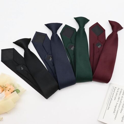 Clip on Ties for Men, Solid Color Mens Tie Classic Men's Neckties for Wedding Party Business Church Date in Saudi Arabia